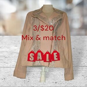 Old navy pink and silver denim jacket size Xl